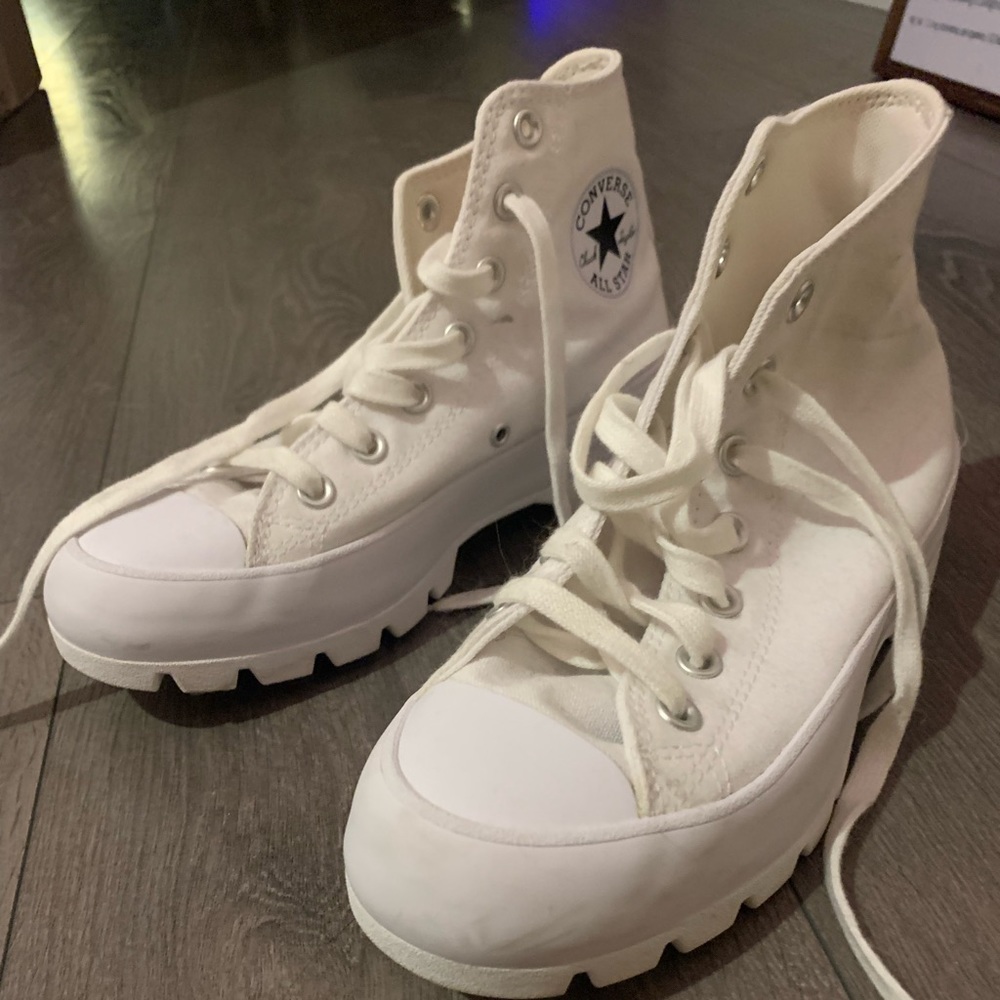 Converse white high tops